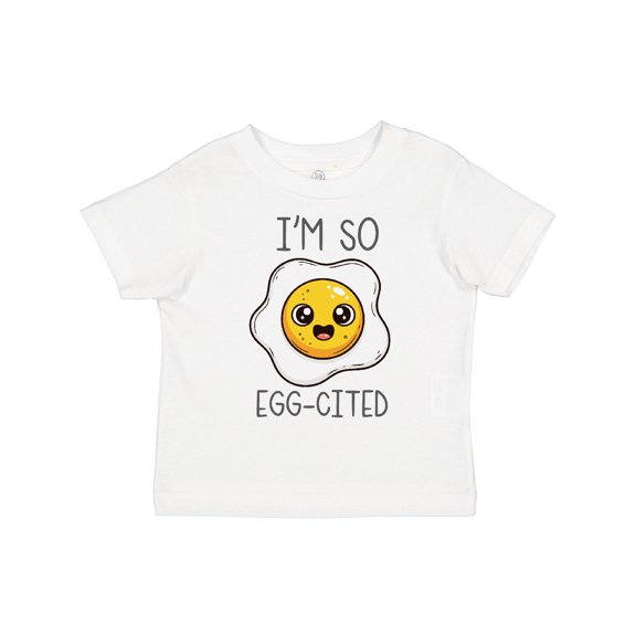 Inktastic I'm So Egg-cited Funny Egg Cartoon Boys or Girls Toddler T-Shirt
