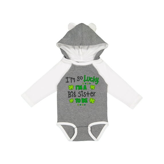 Inktastic I'm So Lucky I'm a Big Sister to Be Girls Long Sleeve Baby Bodysuit