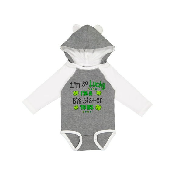 Inktastic I'm So Lucky I'm a Big Sister to Be Girls Long Sleeve Baby Bodysuit