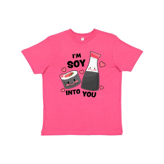 Inktastic I'm Soy Into You with Cute Soy Sauce and Sushi Youth T-Shirt