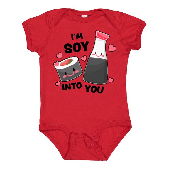 Inktastic I'm Soy into You with Cute Soy Sauce and Sushi Boys or Girls Baby Bodysuit