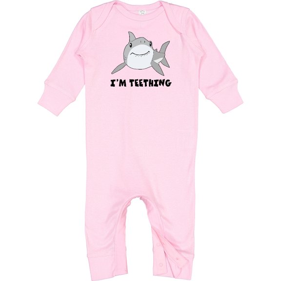 Inktastic I'm Teething Cute Shark Baby Romper Coveralls