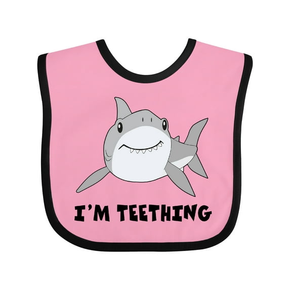 Inktastic I'm Teething Cute Shark Boys or Girls Baby Bib