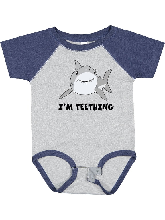 I'm Teething Cute Shark Boys or Girls Baby Bodysuit