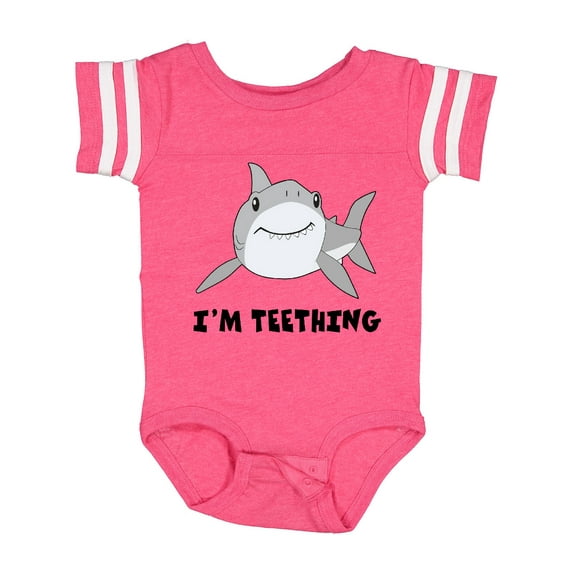 Inktastic I'm Teething Cute Shark Boys or Girls Baby Bodysuit