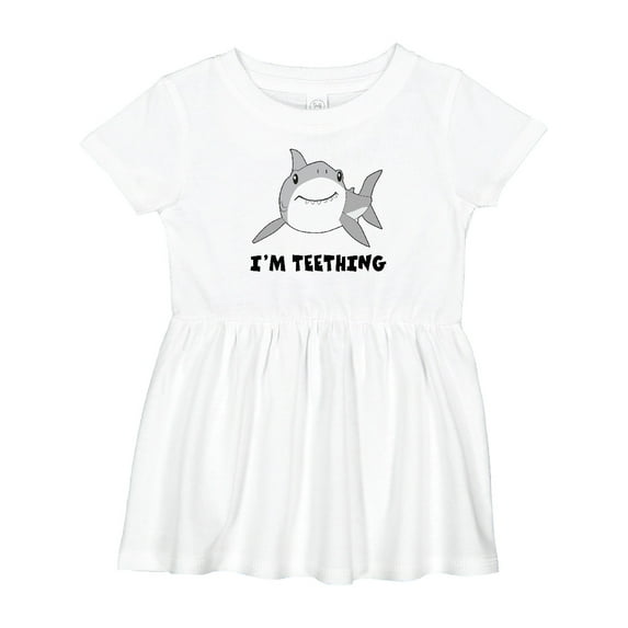 Inktastic I'm Teething Cute Shark Girls Baby Dress