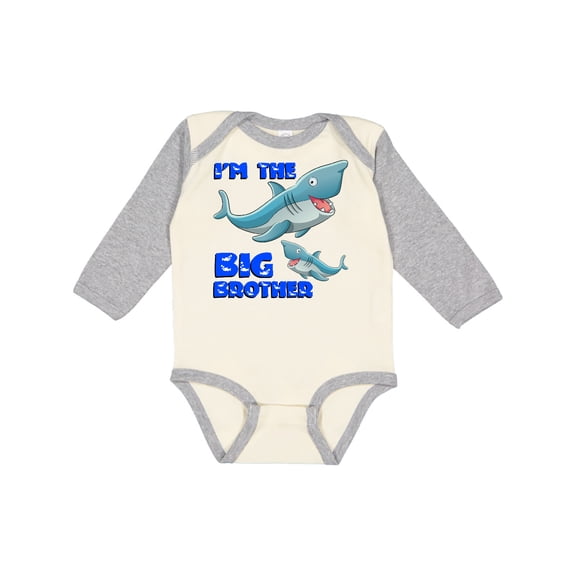 Inktastic I'm The Big Brother Shark Boys Long Sleeve Baby Bodysuit