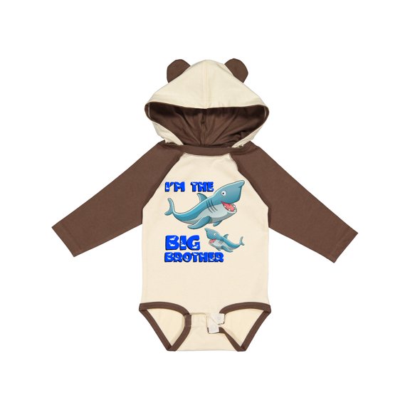 Inktastic I'm The Big Brother Shark Boys Long Sleeve Baby Bodysuit