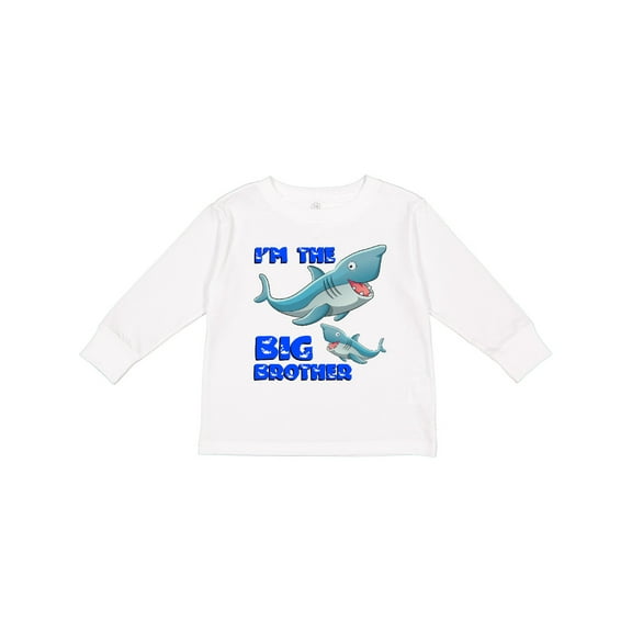 Inktastic I'm The Big Brother Shark Boys Long Sleeve Toddler T-Shirt