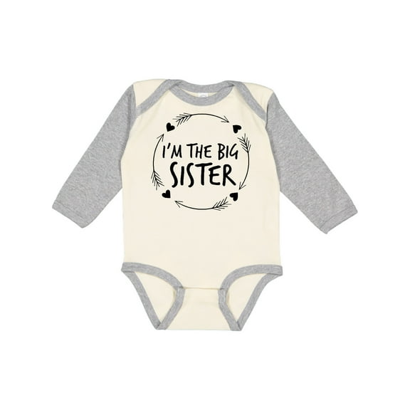 Inktastic I'm The Sister Girls Long Sleeve Baby Bodysuit