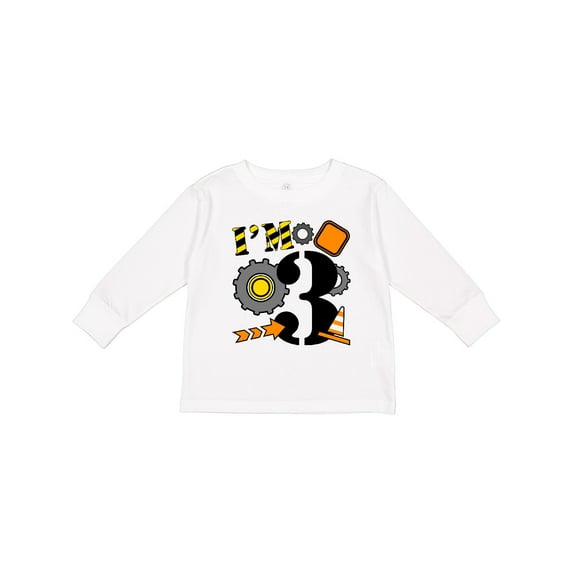 Inktastic I'm Three- Construction Birthday Boys or Girls Long Sleeve Toddler T-Shirt
