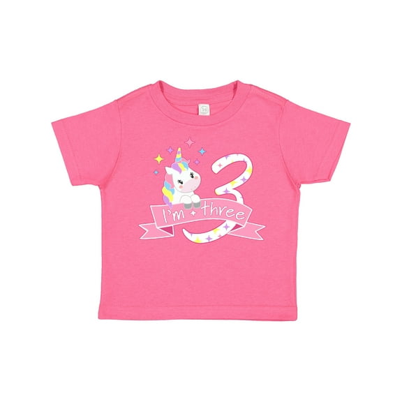 Inktastic I'm Three Cute Unicorn 3rd Birthday Boys or Girls Toddler T-Shirt