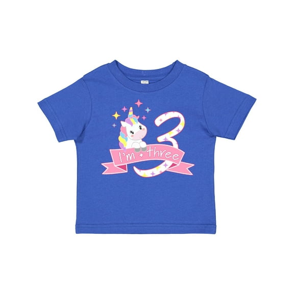 Inktastic I'm Three Cute Unicorn 3rd Birthday Boys or Girls Toddler T-Shirt