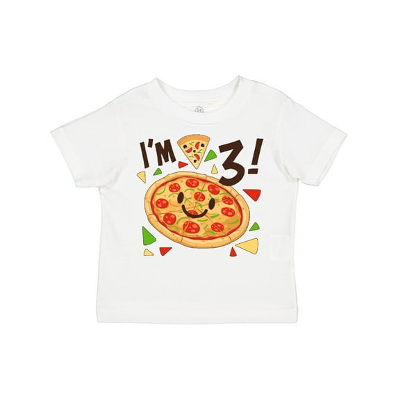 Inktastic I'm Three Pizza Birthday Party Boys or Girls Toddler T-Shirt