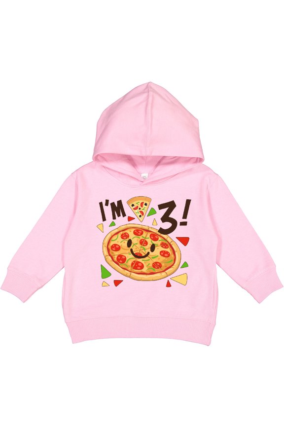 I'm Three Pizza Birthday Party Toddler Hoodie