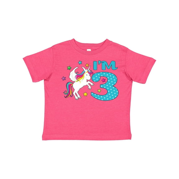 Inktastic I'm Three Unicorn, 3rd Birthday Boys or Girls Toddler T-Shirt