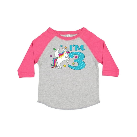Inktastic I'm Three Unicorn, 3rd Birthday Boys or Girls Toddler T-Shirt
