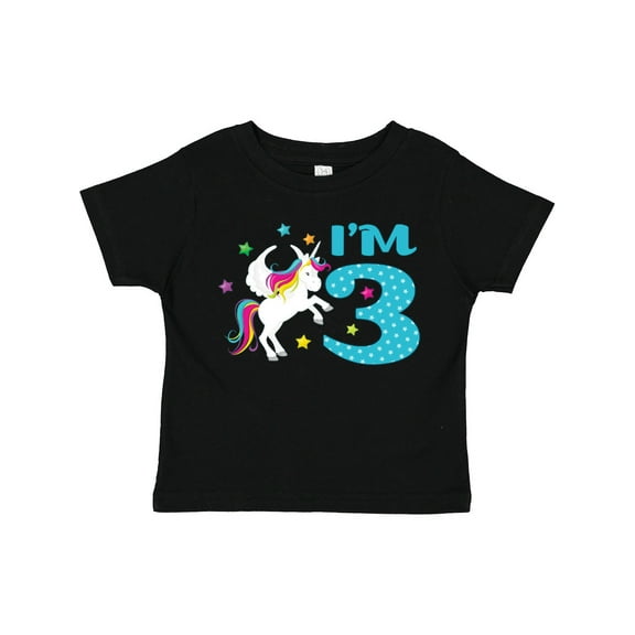 Inktastic I'm Three Unicorn, 3rd Birthday Boys or Girls Toddler T-Shirt