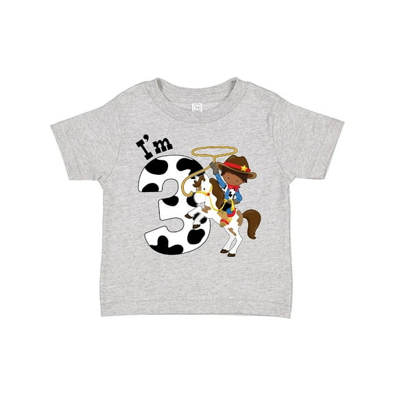 Inktastic I'm Three-cowboy Riding Horse Birthday Boys Toddler T-Shirt