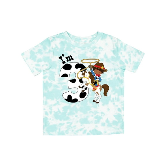Inktastic I'm Three-cowboy Riding Horse Birthday Boys Toddler T-Shirt