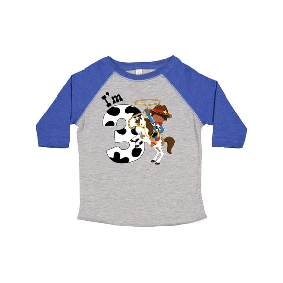 Inktastic I'm Three-cowboy Riding Horse Birthday Boys Toddler T-Shirt