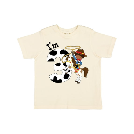 Inktastic I'm Three-cowboy Riding Horse Birthday Boys Toddler T-Shirt