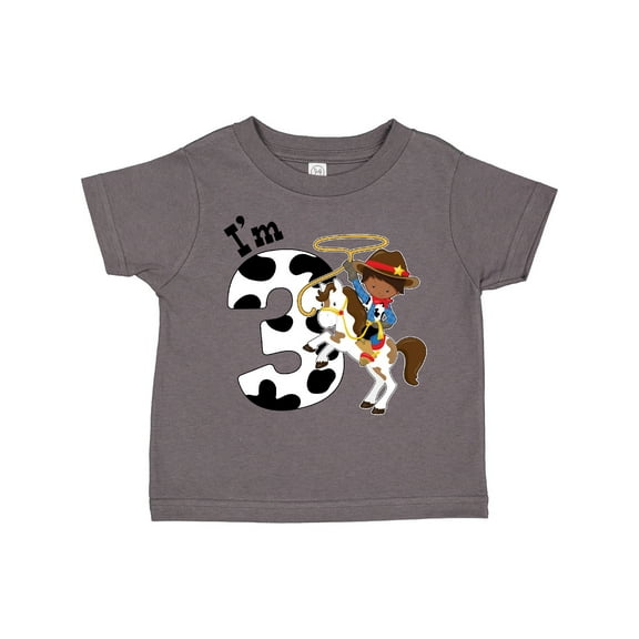 Inktastic I'm Three-cowboy Riding Horse Birthday Boys Toddler T-Shirt