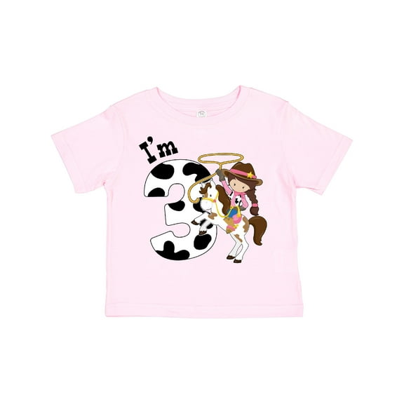 Inktastic I'm Three-cowgirl Riding Horse Birthday Girls Toddler T-Shirt