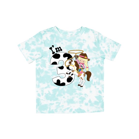 Inktastic I'm Three-cowgirl Riding Horse Birthday Girls Toddler T-Shirt