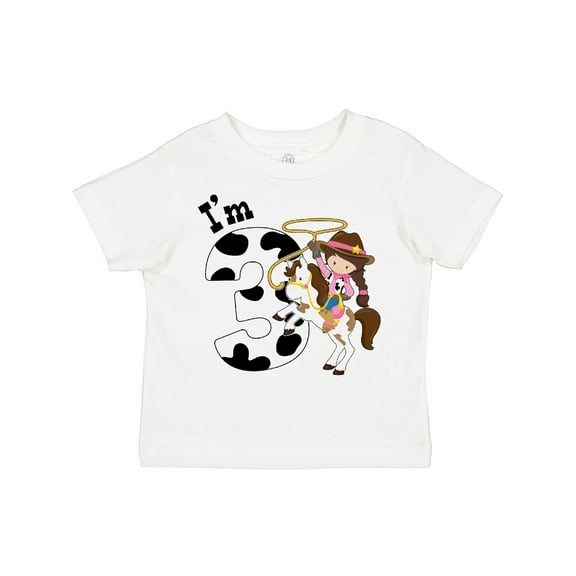 Inktastic I'm Three-cowgirl Riding Horse Birthday Girls Toddler T-Shirt