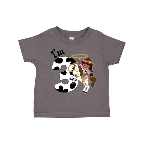 Inktastic I'm Three-cowgirl Riding Horse Birthday Girls Toddler T-Shirt