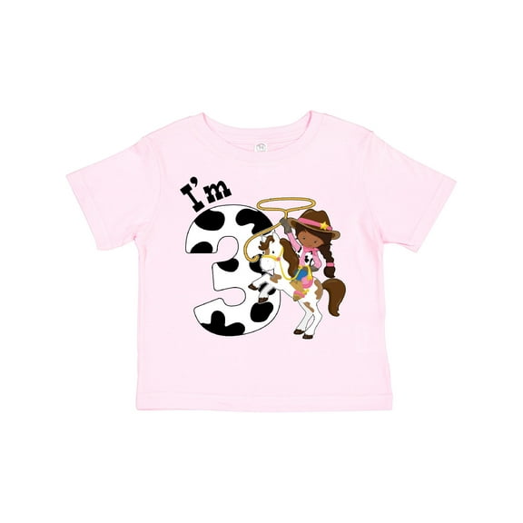 Inktastic I'm Three-cowgirl Riding Horse Birthday Girls Toddler T-Shirt