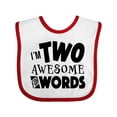 thumbnail image 1 of Inktastic I'm Two Awesome for Words 2nd Birthday Boys or Girls Baby Bib, 1 of 4