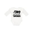 thumbnail image 1 of Inktastic I'm Two Awesome for Words 2nd birthday Boys or Girls Long Sleeve Baby Bodysuit, 1 of 5