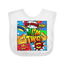 Inktastic I'm Two Comic Book Boys or Girls Baby Bib