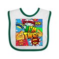 thumbnail image 1 of Inktastic I'm Two Comic Book Boys or Girls Baby Bib, 1 of 4