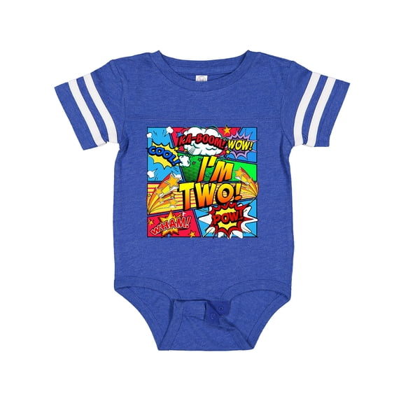 Inktastic I'm Two Comic Book Boys or Girls Baby Bodysuit