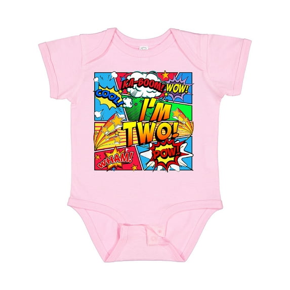 Inktastic I'm Two Comic Book Boys or Girls Baby Bodysuit