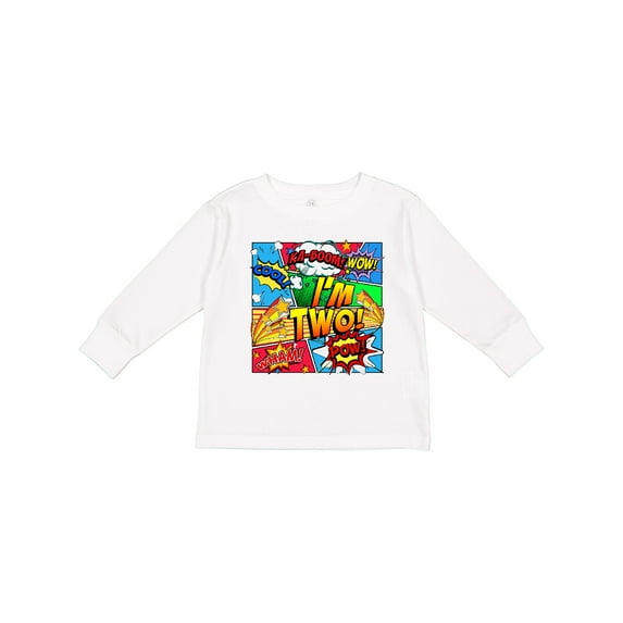 Inktastic I'm Two Comic Book Boys or Girls Long Sleeve Toddler T-Shirt