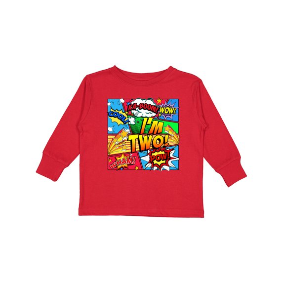 Inktastic I'm Two Comic Book Boys or Girls Long Sleeve Toddler T-Shirt
