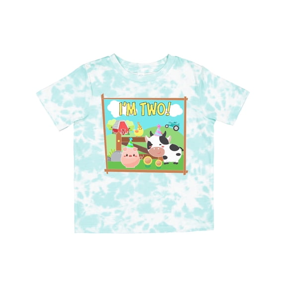Inktastic I'm Two Farm Animals Wearing Birthday Party Hats Boys or Girls Toddler T-Shirt