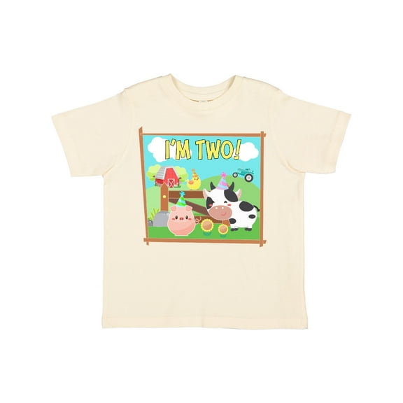 Inktastic I'm Two Farm Animals Wearing Birthday Party Hats Boys or Girls Toddler T-Shirt