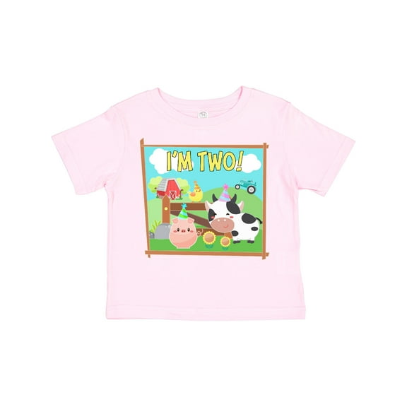 Inktastic I'm Two Farm Animals Wearing Birthday Party Hats Boys or Girls Toddler T-Shirt