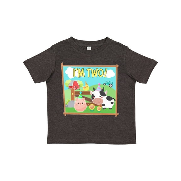 Inktastic I'm Two Farm Animals Wearing Birthday Party Hats Boys or Girls Toddler T-Shirt