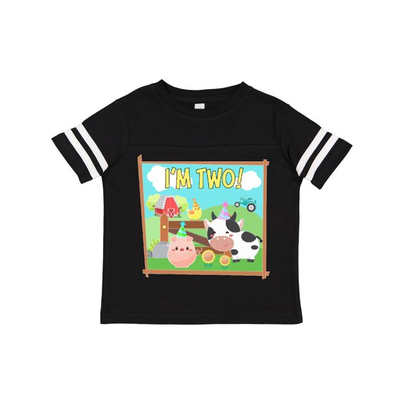 Inktastic I'm Two Farm Animals Wearing Birthday Party Hats Boys or Girls Toddler T-Shirt