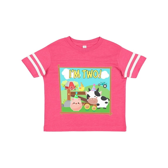 Inktastic I'm Two Farm Animals Wearing Birthday Party Hats Boys or Girls Toddler T-Shirt