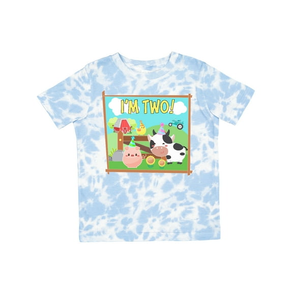 Inktastic I'm Two Farm Animals Wearing Birthday Party Hats Boys or Girls Toddler T-Shirt