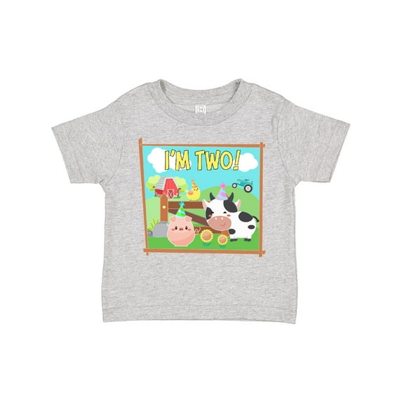 Inktastic I'm Two Farm Animals Wearing Birthday Party Hats Boys or Girls Toddler T-Shirt