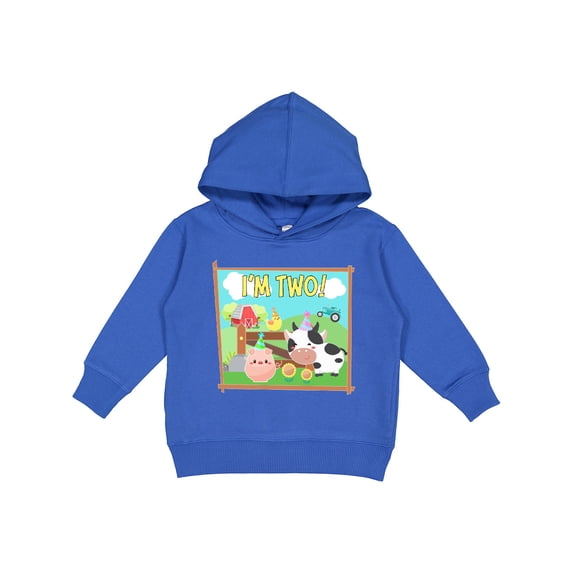 Inktastic I'm Two Farm Animals Wearing Birthday Party Hats Toddler Hoodie