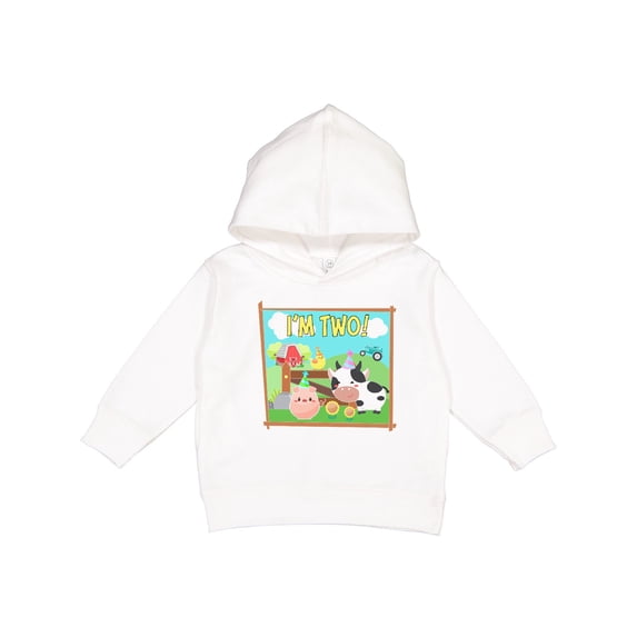 Inktastic I'm Two Farm Animals Wearing Birthday Party Hats Toddler Hoodie